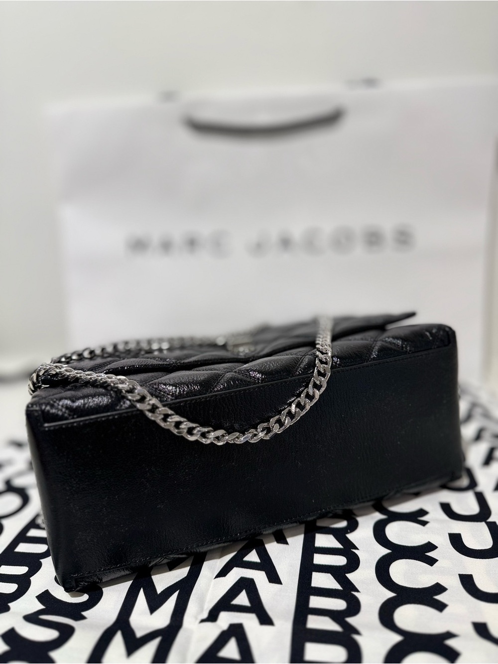 NWT Marc Jacobs THE QUILTED DUAL CONVERTIBLE SHOULDER BAG - black - Picture 6 of 7